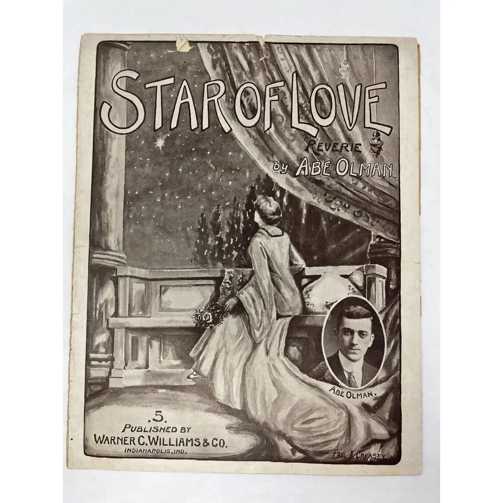 1911 Antique Star of Love Reverie Sheet Music‎ Abe Olman